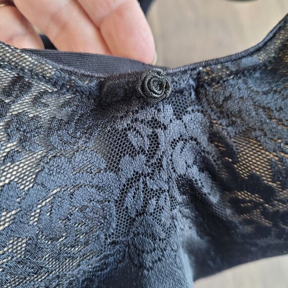 Soma 36DD Stunning Support Balconette Black  Floral Polka Dot Bra Underwire - Picture 3 of 6